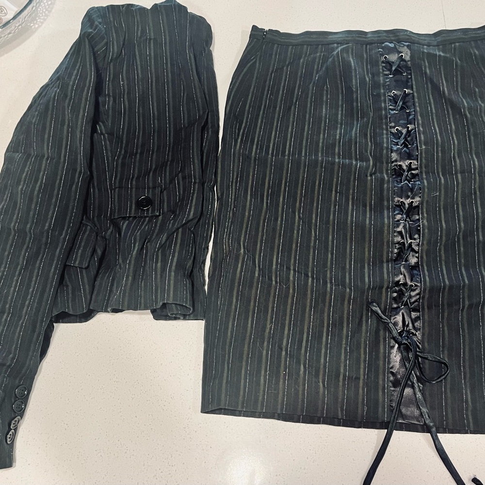 BCBG Pinstripe pencil skirt suit set